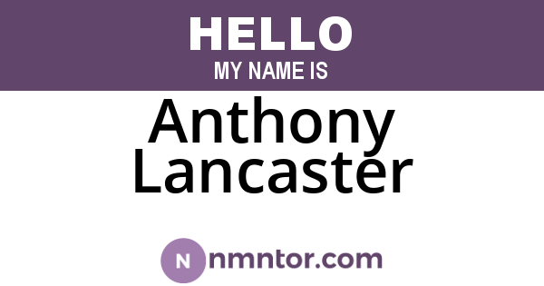 Anthony Lancaster