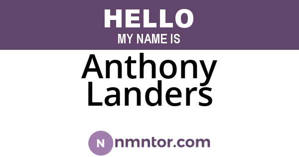 Anthony Landers