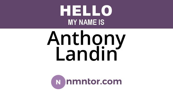 Anthony Landin