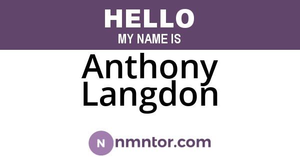 Anthony Langdon