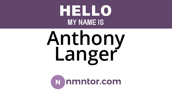 Anthony Langer