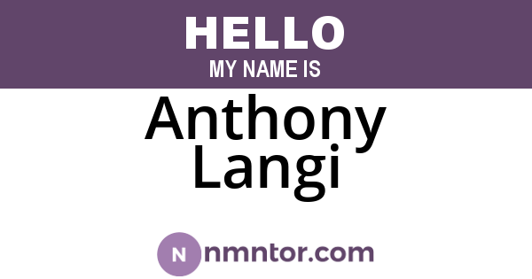 Anthony Langi