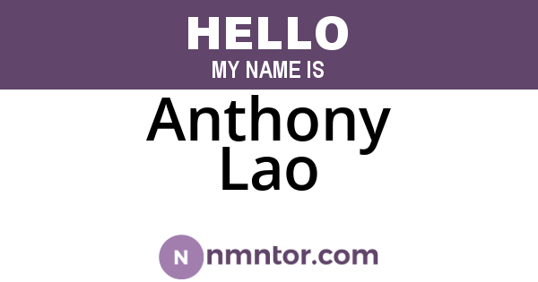 Anthony Lao