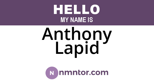Anthony Lapid