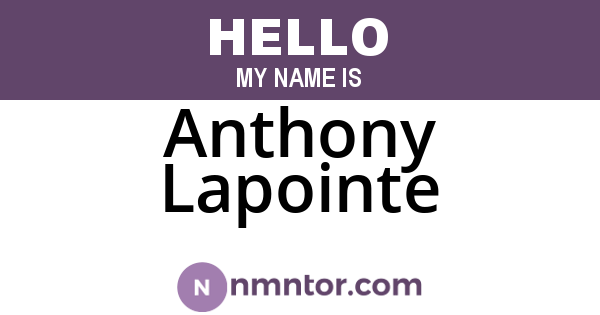Anthony Lapointe