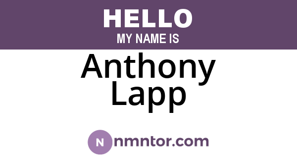 Anthony Lapp