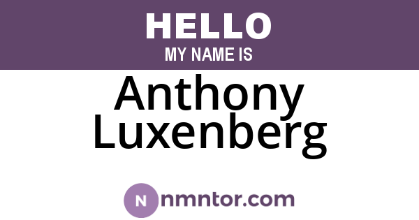 Anthony Luxenberg