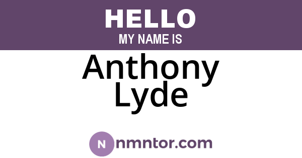 Anthony Lyde