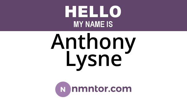 Anthony Lysne