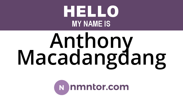 Anthony Macadangdang