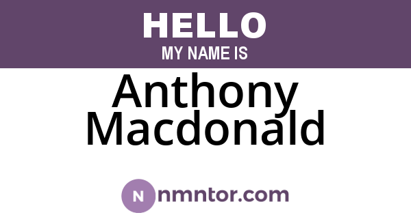 Anthony Macdonald