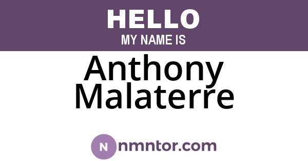 Anthony Malaterre