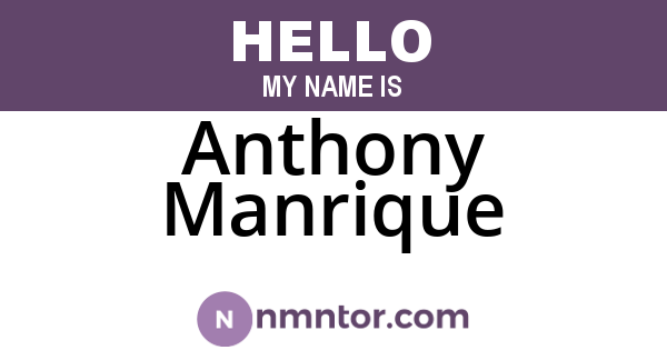 Anthony Manrique
