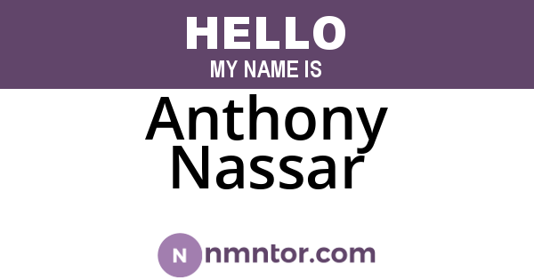 Anthony Nassar