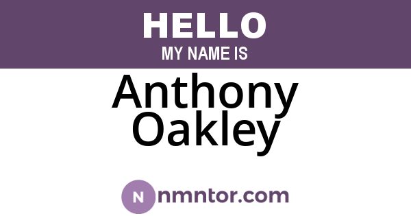 Anthony Oakley