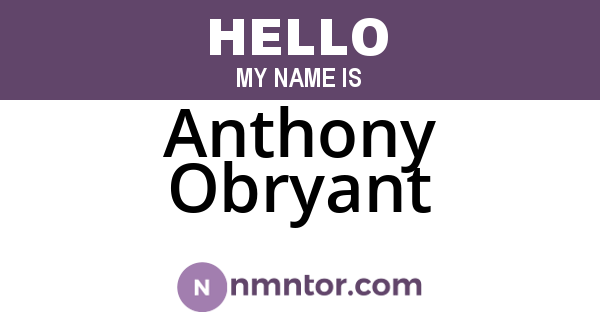Anthony Obryant