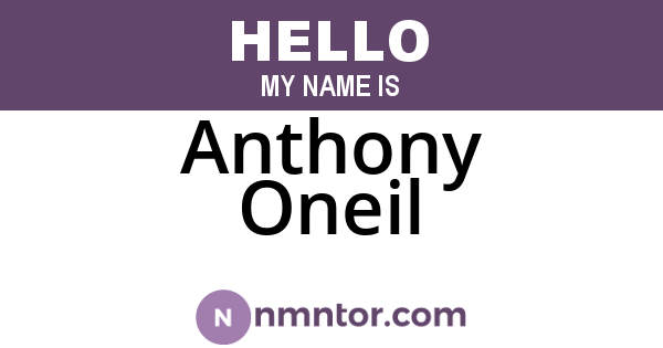 Anthony Oneil