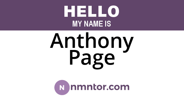 Anthony Page