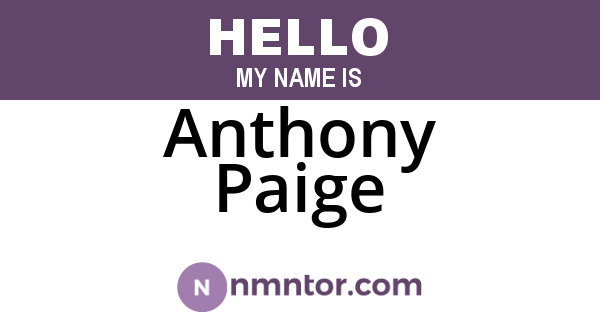 Anthony Paige