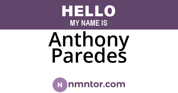Anthony Paredes