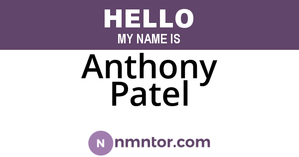 Anthony Patel