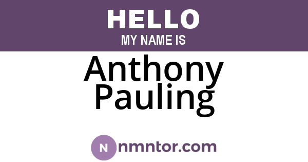 Anthony Pauling
