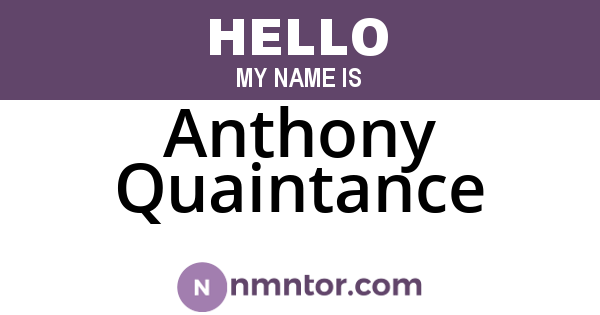 Anthony Quaintance