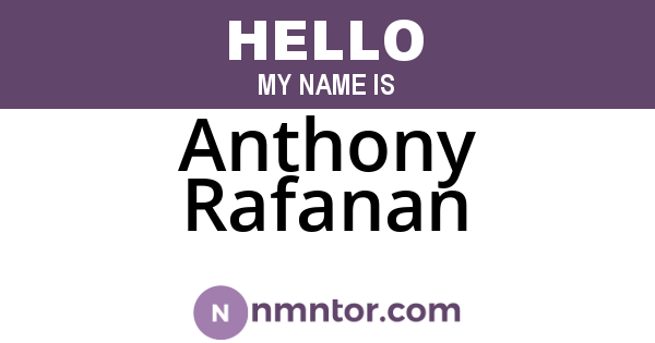 Anthony Rafanan