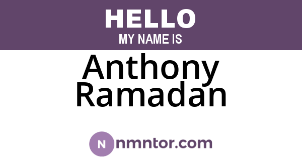 Anthony Ramadan