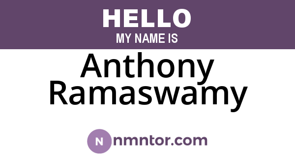 Anthony Ramaswamy
