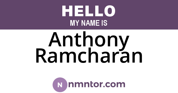 Anthony Ramcharan