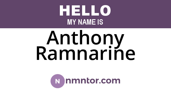 Anthony Ramnarine