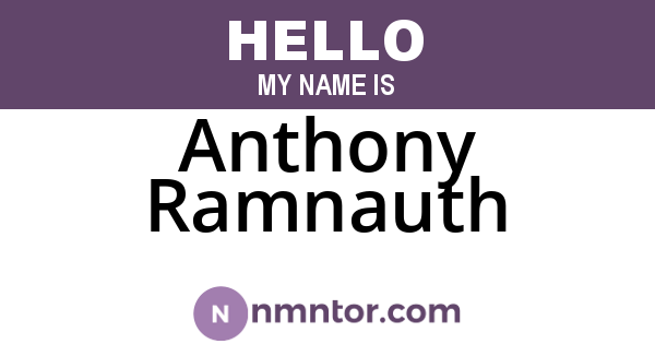 Anthony Ramnauth