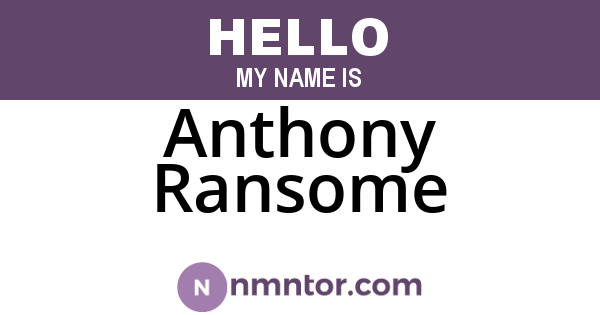 Anthony Ransome
