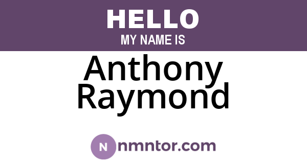 Anthony Raymond