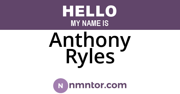 Anthony Ryles