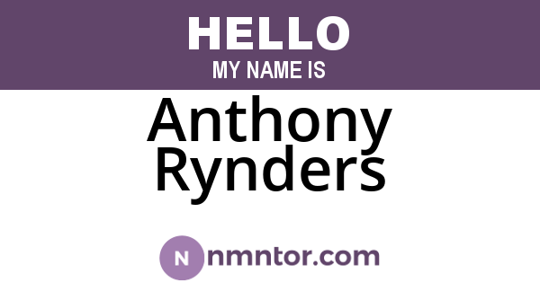 Anthony Rynders