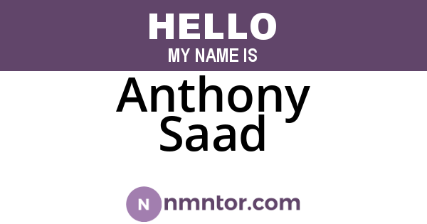 Anthony Saad