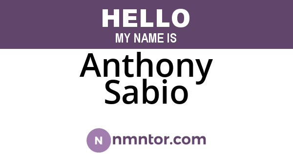 Anthony Sabio