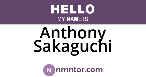 Anthony Sakaguchi