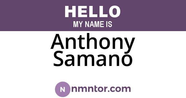 Anthony Samano