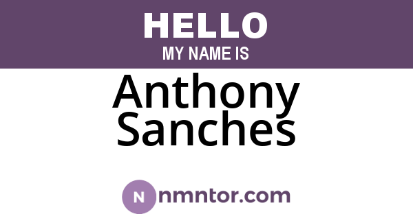 Anthony Sanches