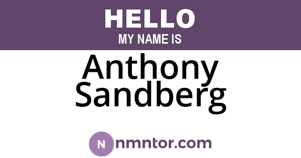 Anthony Sandberg