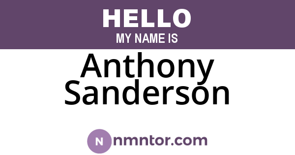 Anthony Sanderson