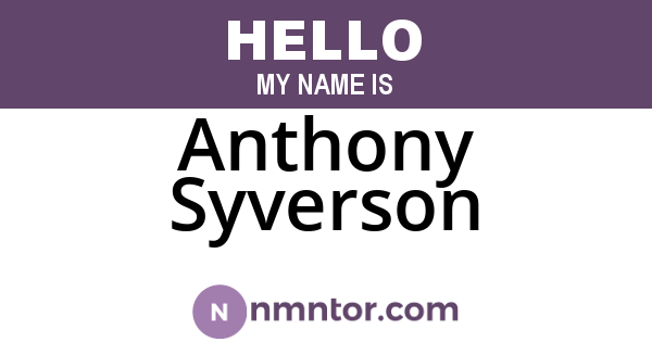 Anthony Syverson