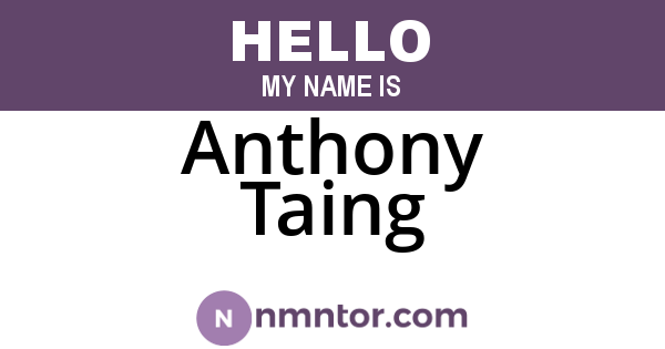Anthony Taing