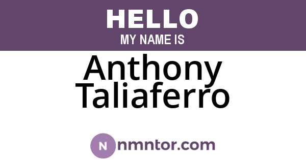 Anthony Taliaferro