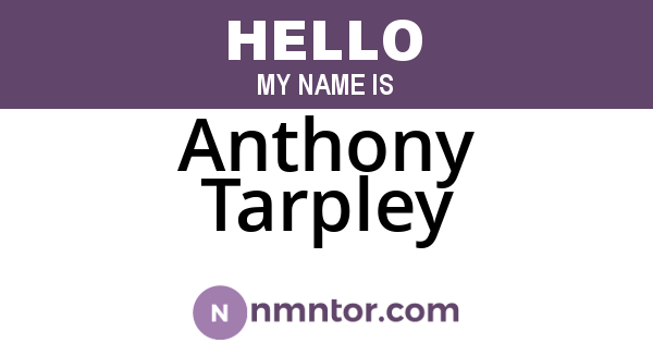 Anthony Tarpley