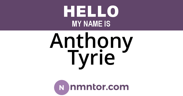 Anthony Tyrie