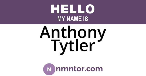 Anthony Tytler